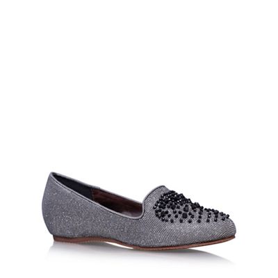 Grey 'Daria' flat slip on loafers